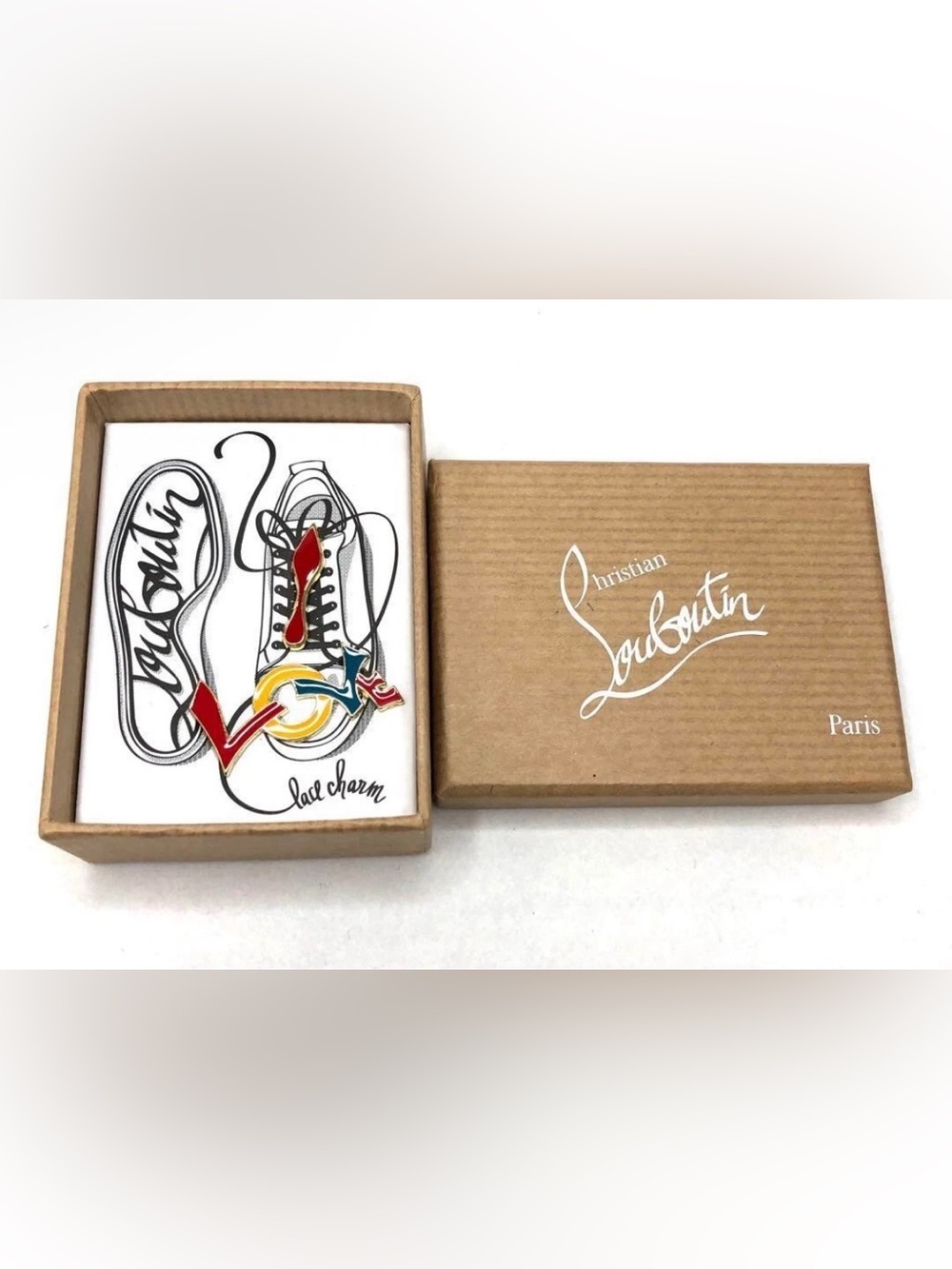 Christian Louboutin “Love Sneakers”Enamel Logo Charm with Multi-Color Accents